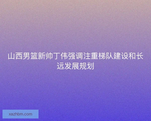 山西男篮新帅丁伟强调注重梯队建设和长远发展规划